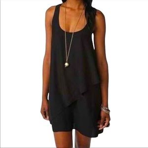 Urban Outfitters Black Asymmetrical Slip Dress Sm
